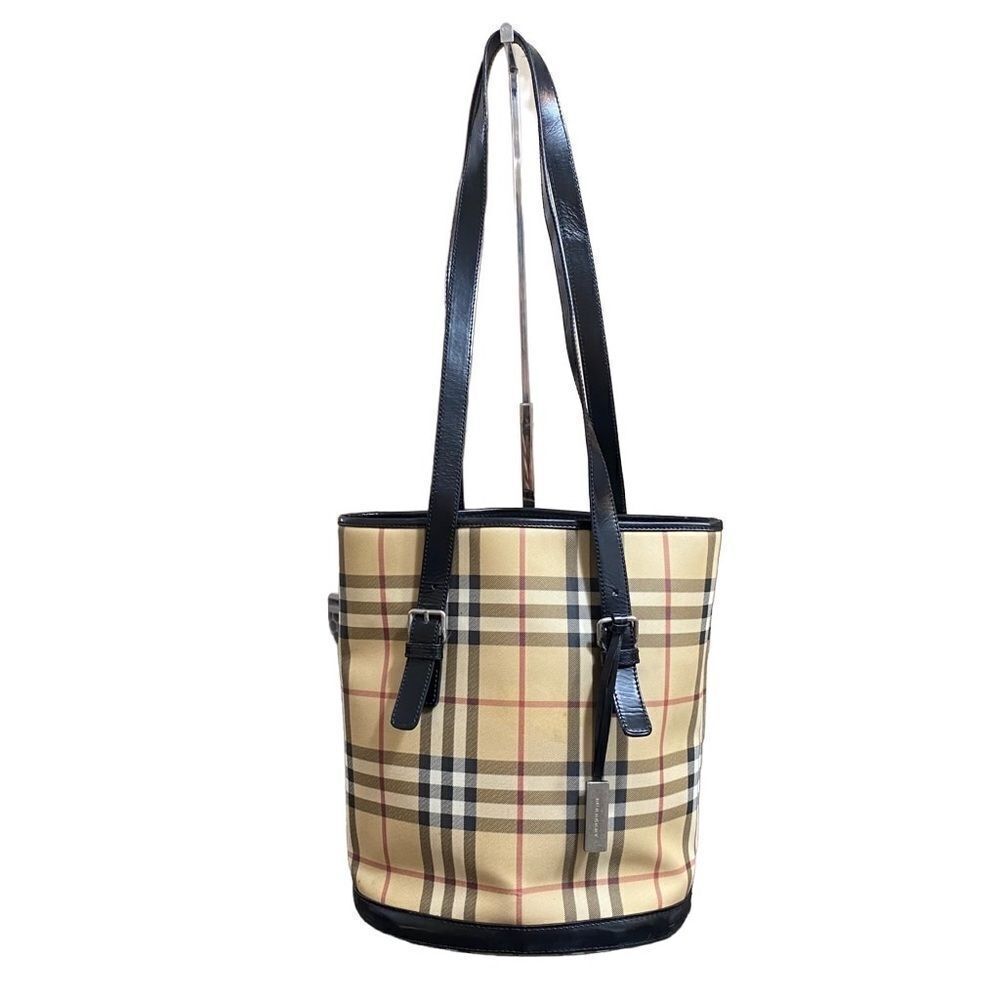 BURBERRY Nova Check Pvc Leather Handbag Shoulder Bag
